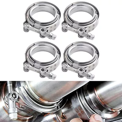 4PCS 3 Inch V Band Clamp Kit W Male Female Flange Mild Steel Turbo Exhaust 3  • $45.99