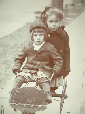 Vintage Antique Old Photo Photograph Two Kids Homemade Go Cart - W.A.Garvin Co • $5