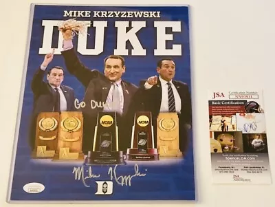 Mike Krzyzewski Signed Autographed 8.5 X 11 Duke Blue Devils Photo Jsa Coa Rare! • $149.99