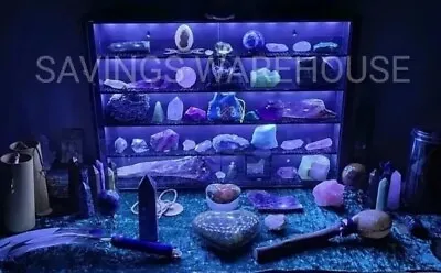 LED Display Case For Crystals Rocks Precious Gem Stones Wall Cabinet Taro BNIB • $129.99