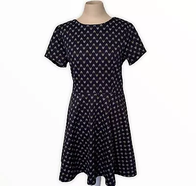$20.99 • Buy Copper Key Womens Blue Chevron Print Fit And Flare Dress Size Large
