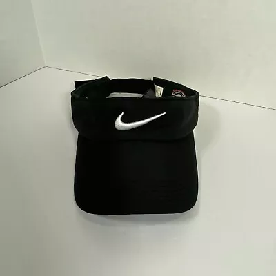 Nike Golf Black Visor Embroidered Adjustable OSFA Hat Adult Size • $14.99