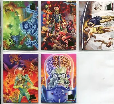 Mars Attacks Invasion Complete Masterpieces Chase Card Set 1-5 • £9.99