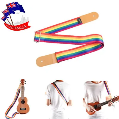 $14.23 • Buy Adjustable Multicolor Ukulele Strap 21  Soft & Comfort Nylon For Hawaiian Guitar