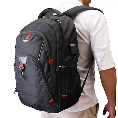 Men USB Charging Rucksack Backpack Anti Theft Laptop Travel Outdoor Shoulder Bag • $24.95