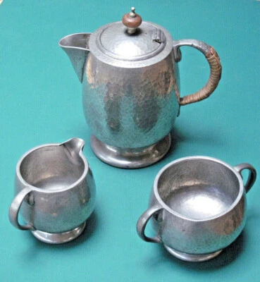 £15 • Buy Tudric - Pewter Teapot , Sugar Bowl And Milk Jug - Made In England