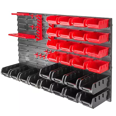 Kct 46 Pcs Wall Mount Tool Rack Organiser Garage Diy Bin Storage Holder Shelves • £20.95