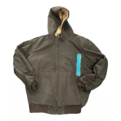 Lee Men's Full Zip Canvas & Sherpa Lined Workwear Jacket (Bitter Chocolate XL) • $32.99