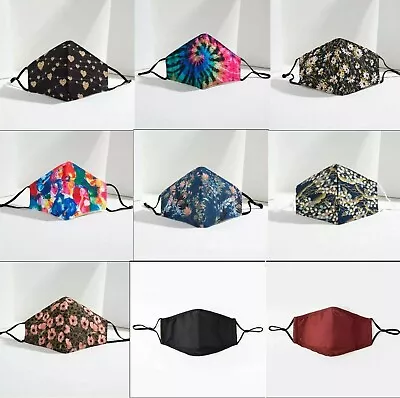 Three Layer Cotton Washable Unisex Reusable Face Mask Multi Colour 1pc 3pc • $2.99