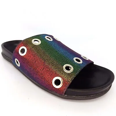 Very Volatile Lenny Metallic Slide Women's Sandals Rainbow NEW! Size 6 AL5637 • $17.19