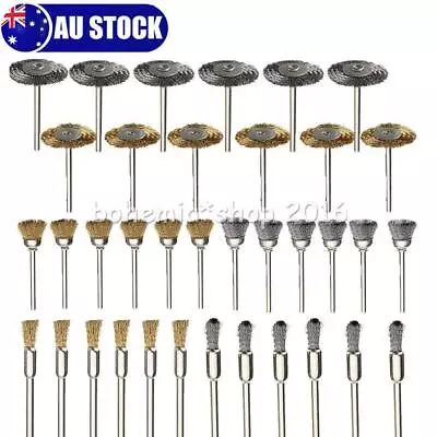 36X Stianless Steel & Brass Wire Brush Polishing Wheel For Dremel Rotary Tool OZ • $17.59