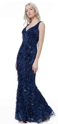 £49 • Buy Ladies Goddiva Mesh And Sequin Fringe Maxi Dress Size 10 RRP £89