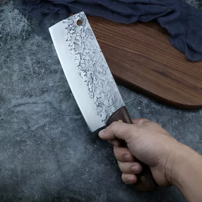 Forged Chinese Kitchen Knife 7 Inch Chopping Knife Nakiri Utility Chef Knife • $38.79