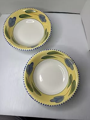 2 Vintage Maxam Mediterranean Palermo La Primula Italy 10” Serving  Bowls • $24