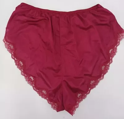 Vintage 80s Bari Maroon Lace Tap Pant  Panties Underwear Size 3X • $24.99