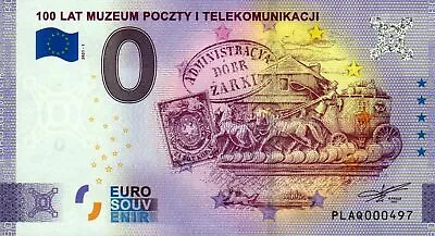 Zero Euro Bill - 0 Euro - Poland - Muzeum Poczty I Telekomunikacji 2021-1 • £6.76