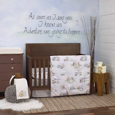 6 Piece Nursery Crib Bedding Set Classic Winnie The Pooh Unisex Neutral Baby • $289.89