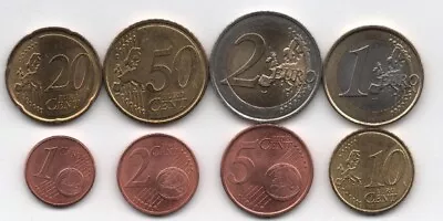 Malta - Set 8 Coins 1 2 5 10 20 50 Cent 1 2 Euro 2008 UNC Lemberg-Zp • $8.99