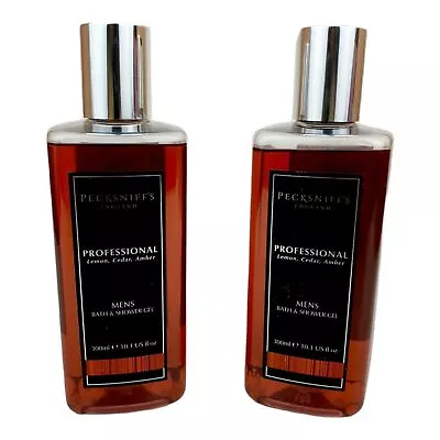 £13.15 • Buy Pecksniff's Mens Professional Shower Gel 2x300ml New Label Cedar, Amber,lemon