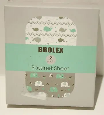 SEALED Brolex Stretchy Jersey Knit Fitted Bassinet Sheet Set 2pk *DEFECT* • $17.36