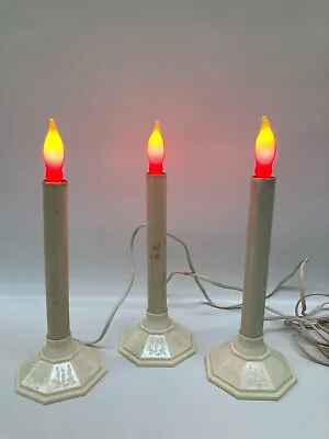 3 Vintage Christmas Candoliers Window Candle Lights Holder Plastic/ Cardboard • $8.99