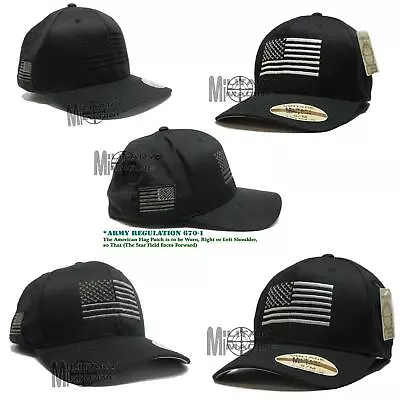 Flexfit Brushed American Flag Tactical Operator Cap Hat Military Army Marines  • $19.99