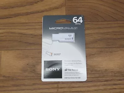 Sony LED MicroVault 64gb USB Flash Drive USM64GM/W Portable Storage Device NEW • $89.99