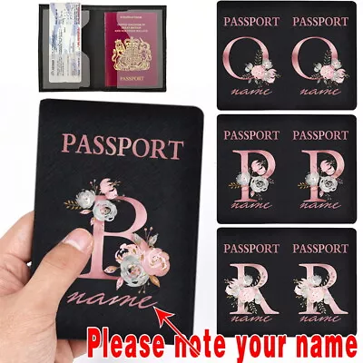 Personalised Custom Names Passport Holder Protector Covers Wallet Leather Travel • £4.49