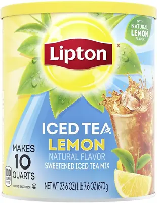 Lipton Iced Tea Natural Lemon Sweetened Iced Tea Powder Lemon Flavoured Powd • £12.04