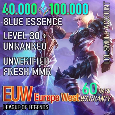 $3.59 • Buy EUW💠 League Of Legends LOL Smurf CAPS 40K 50K 60K 70K+ BE L30 UNRANKED