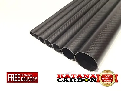 Matte 3k Carbon Fiber Tube 800mm Length *All Sizes* OD From 8mm To 40mm Twill  • £14.80