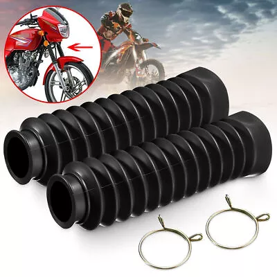 Black Motorcycle Rubber Front Fork Cover Protector Gaiters Gators Boot Shocks • $18.99