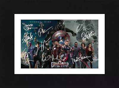 8X6 Mount CAPTAIN AMERICA CIVIL WAR Cast Multi Signed PHOTO Print Ready To Frame • £7.49