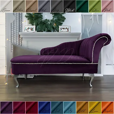 Chaise Lounge Chesterfield Sofa Amethyst Purple Accent Chair Senna Stripe Couch • £271.14