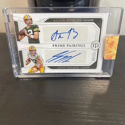 2022 National Treasures Aaron Rodgers Jordy Nelson Prime Pairings Auto #8/25 HOF • $499