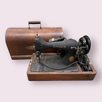 Vintage 1941 Model 128 Singer Portable Electric Sewing Machine Case AK199147 • $99.99