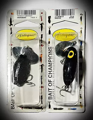 Arbogast Black Jitterbugs Vintage & Original Two Pack - 2 Sizes - Fast Shipping! • $17.95
