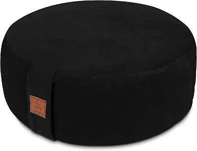 Round Velvet Meditation Pillow 16 D 5.5 H Yoga Bolster Floor Pouf Zafu Buckwheat • $22.99