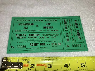 Muhammad Ali Vs Joe Bugner 1975 Unused Boxing Ticket Albany Armory Ny Usa • $24.97