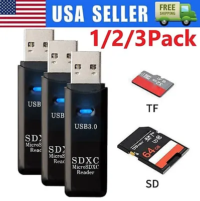 USB 3.0 SD Card Reader For PC Micro SD Card To USB Adapter For Camera Memory C • $5.43