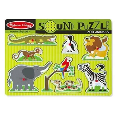 $14.79 • Buy Melissa & Doug Zoo Animals Sound Puzzle - Wooden Peg Puzzle With Sound Effects