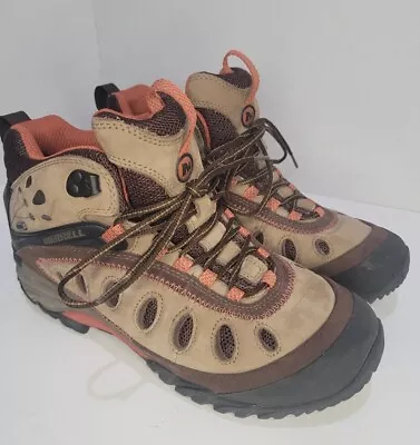 Merrell Chameleon Arc 2 Trail Hiking Boots Tan Suede Women's 9.5 • $29.99