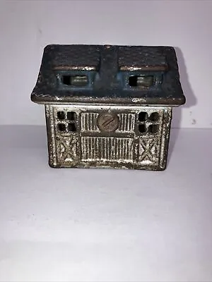 Vintage Cast Iron Still Bank Garage  • $65