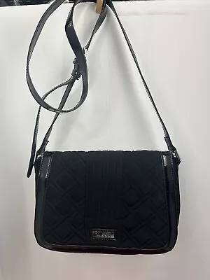 Vera Bradley Iconic Quilted Messenger Bag Black Pattern Lining • $28.88