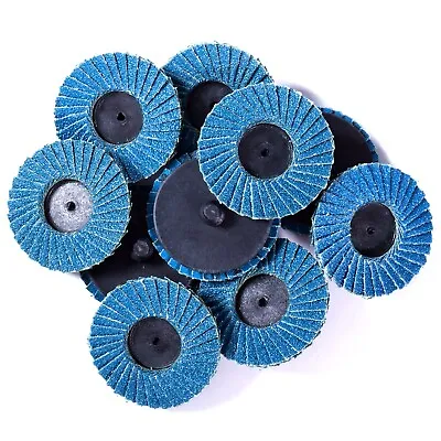 10x 2 Inch Zirconia Roll Lock Die Grinder Drill Flap Disc 80 Grit Sanding Wheel • $13.49