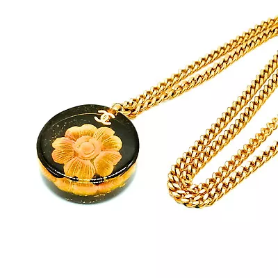 Chanel Necklace  Gold Black 98 A 431894 • $2