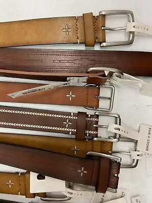 Men's Belts Wholesale Lot SUN + STONE 16 Items Shelf Pulls MSRP $632 • $94.72