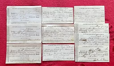 1854-60 Church On The Heights Pew Rental Receipts - Herriman Family Brooklyn Ny • $47.97