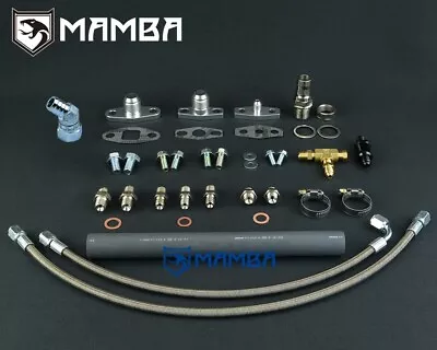 Turbo Oil Feed & Return Line Fit HONDA B16 B18 D15 D16 W/ Subaru MHI TD04L TD05H • $166.77