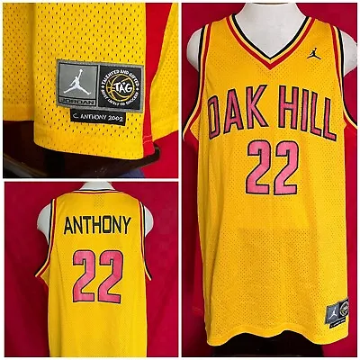 Jordan Jumpman Carmelo Anthony Oak Hill #22 Yellow/Red Basketball Jersey XXL Sew • $37.70